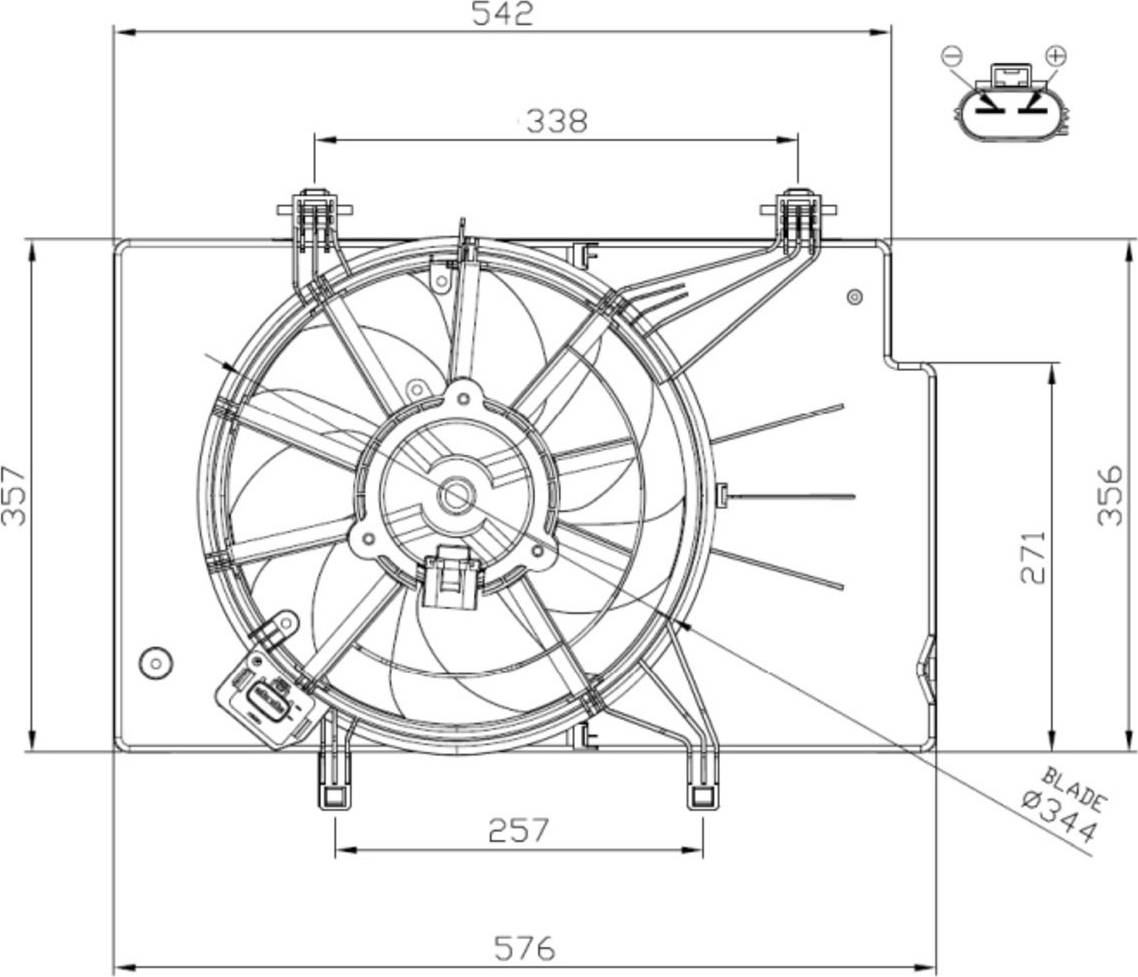 NRF Radiator Fan 47957 - 12V
