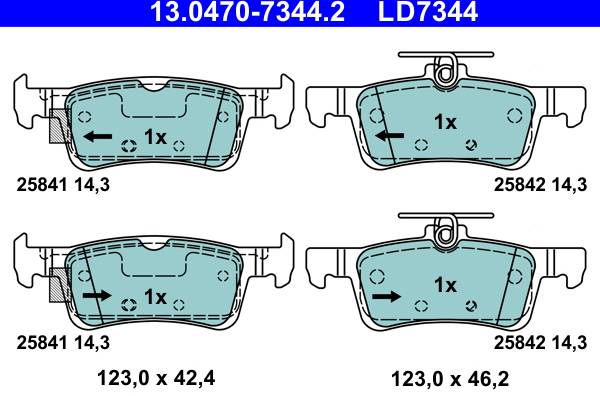 ATE 13.0470-7344.2 Brake Pad Set