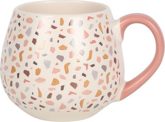 Kdmk Terrazzo Print Rounded Rose Gold Mug