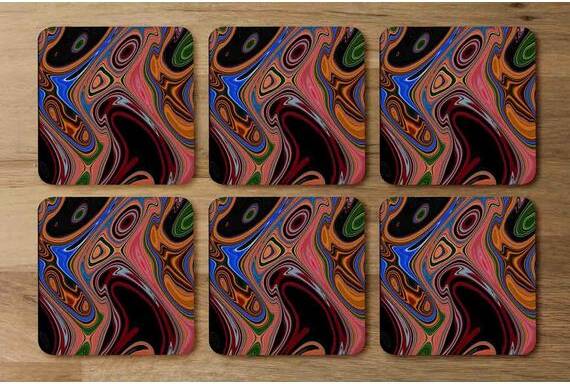 PYS Pyschedelic Marble Pattern Coaster