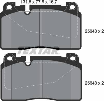 Textar Brake Pad Set 2564301
