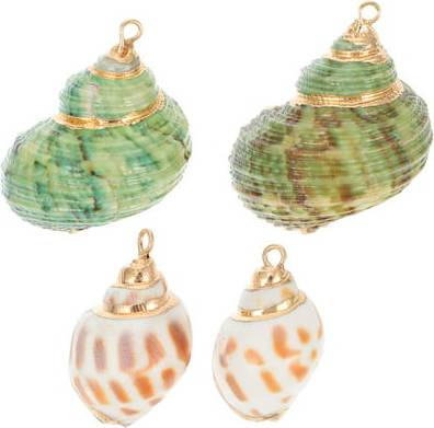 HOMEMAXS 4pcs Gold Rim DIY Shells DIY Shell Accessories Shell Jewelry Accessories