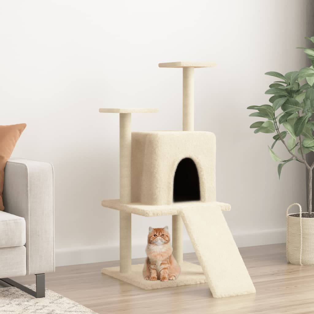 vidaXL Cat Tree with Scratching Posts Cream