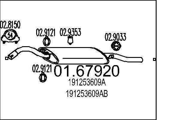 MTS 01.67920 Rear Silencer