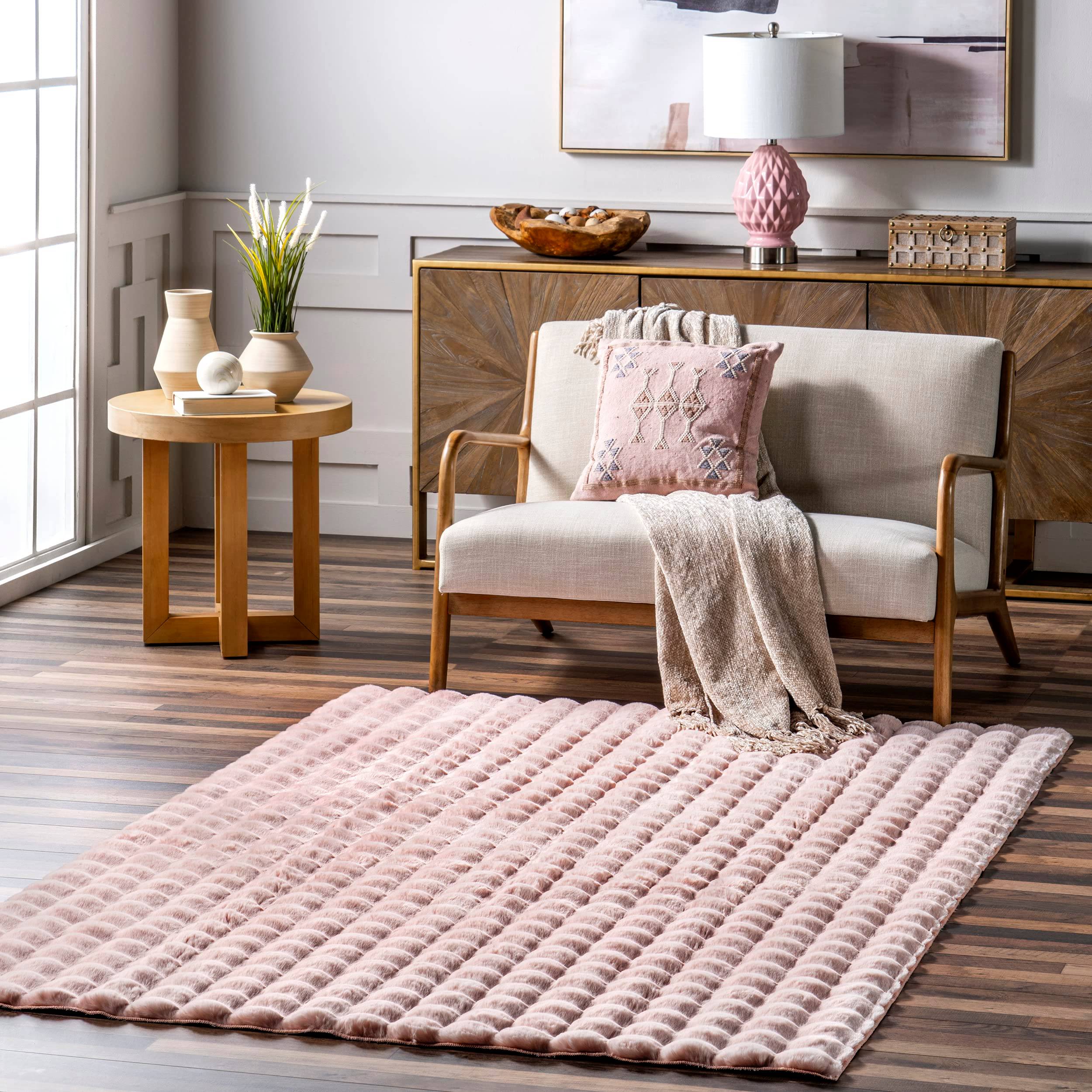 Nuloom Brooklyn Rug Jeni Solid Rabbit Blush Multicolor, Pink