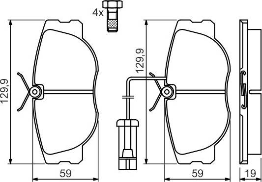 Bosch Brake Pad Set With Integrated Wear Sensor