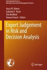 Judgement Expert Judgement in Risk and Decision Analysis