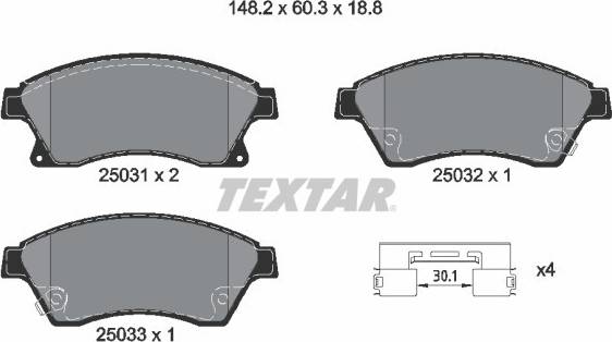 Textar Brake Pad Set 2503101