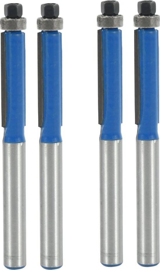 Tlily 4Pcs 2.6 Inch Long 2 Edges Flush Trim Router Bit 1/4 Inch x 1/4 Inch for Carpenter