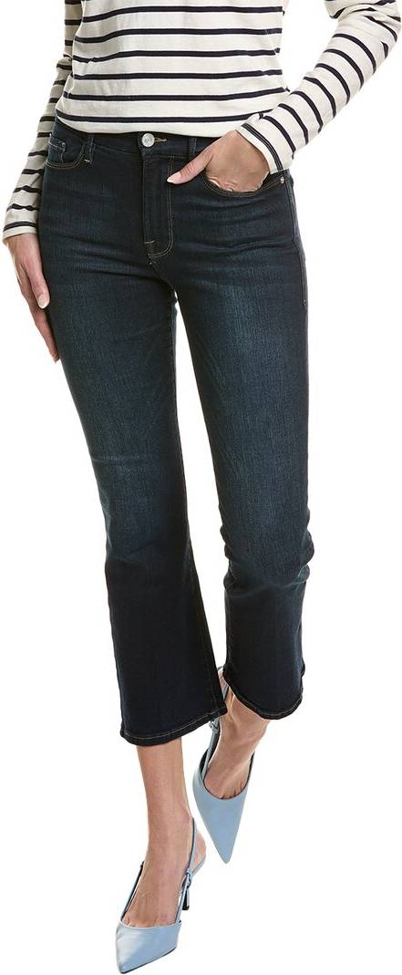 Frame Le Crop Mini Boot Cropped High-Rise Bootcut Jeans - Blue