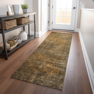 Addison Rugs Machine Washable Chantille Watercolor Ombre Multicolor, Brown