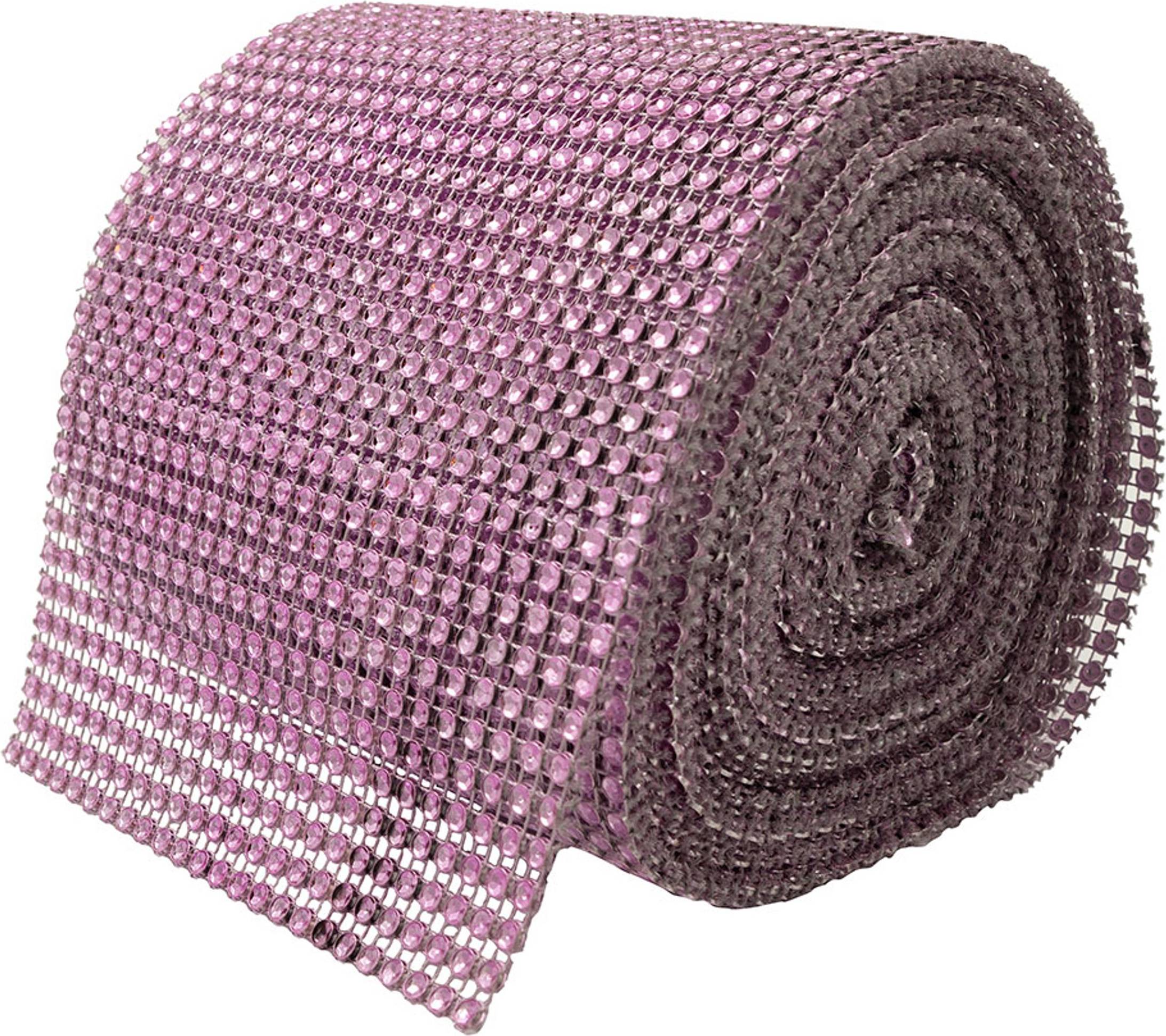 Strass Tyg På Rulle Rosa