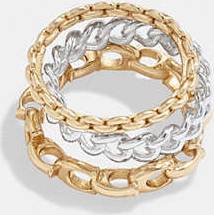 Coach Signature Mixed Chain Ring Set