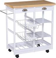 Kitchen island with storage Homcom Rolling Kitchen Island Cart