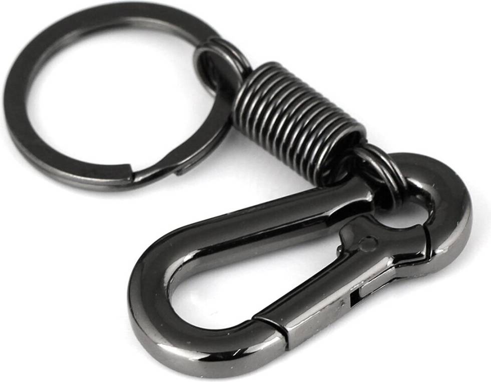 Tlily Carabiner Key Chain Key Ring Key Chain Spring Key Chain Business Waist Key Chain, Black
