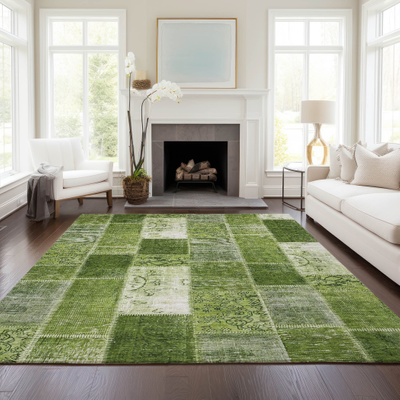 Addison Rugs Machine Washable Chantille Vintage Green