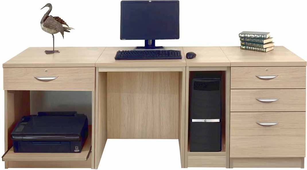 White R White Wide Writing Desk
