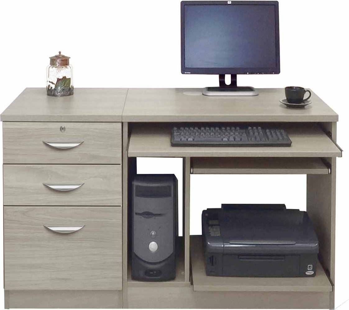 White R White Office Computer Three Writing Desk