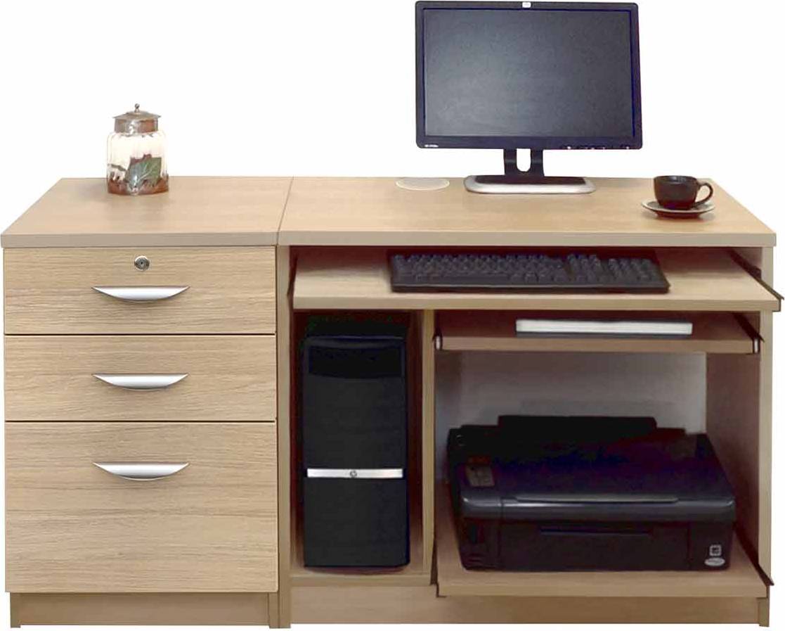 White R White Office Computer Writing Desk