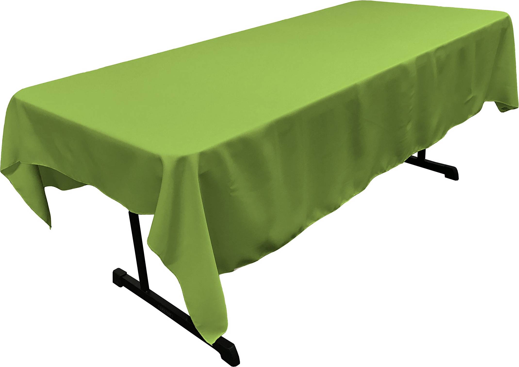 LA Linen Polyester Poplin Rectangular 60x90 Tablecloth Green
