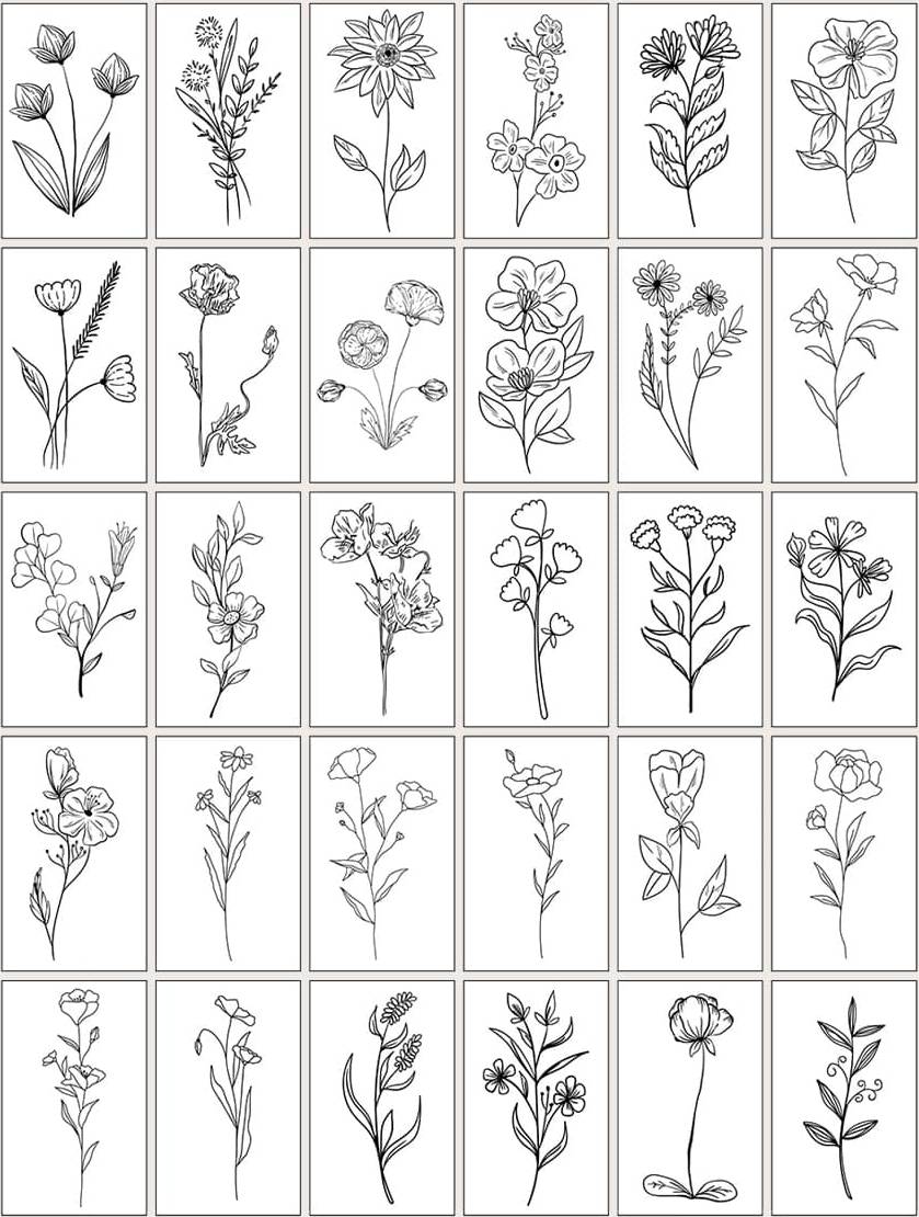 Shein 30sheets Floral Pattern Tattoo Sticker