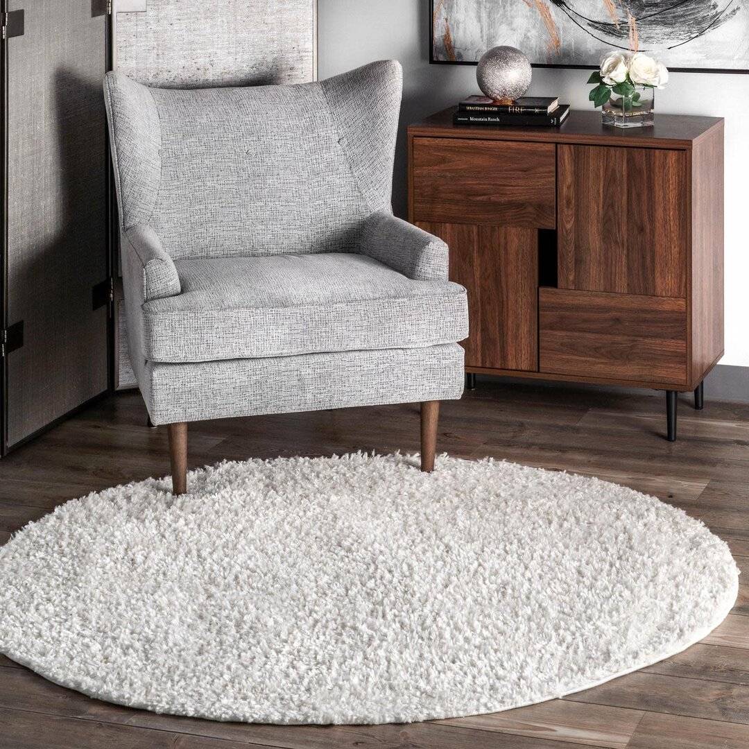 Blue Elephant Ivory Rug White