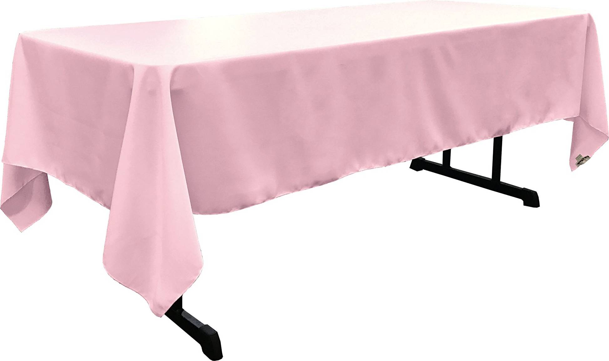 LA Linen Polyester Poplin Rectangular 60x102 Tablecloth Pink
