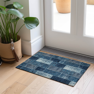 Addison Rugs Machine Washable Chantille Vintage Blue