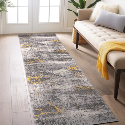 World Rug Gallery Prague Distressed Yellow