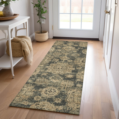 Washable rugs Addison Rugs Machine Washable Vintage Gray, Black