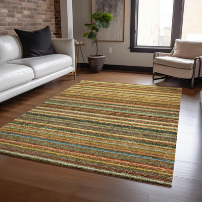 Addison Rugs Machine Washable Chantille Stripes Orange