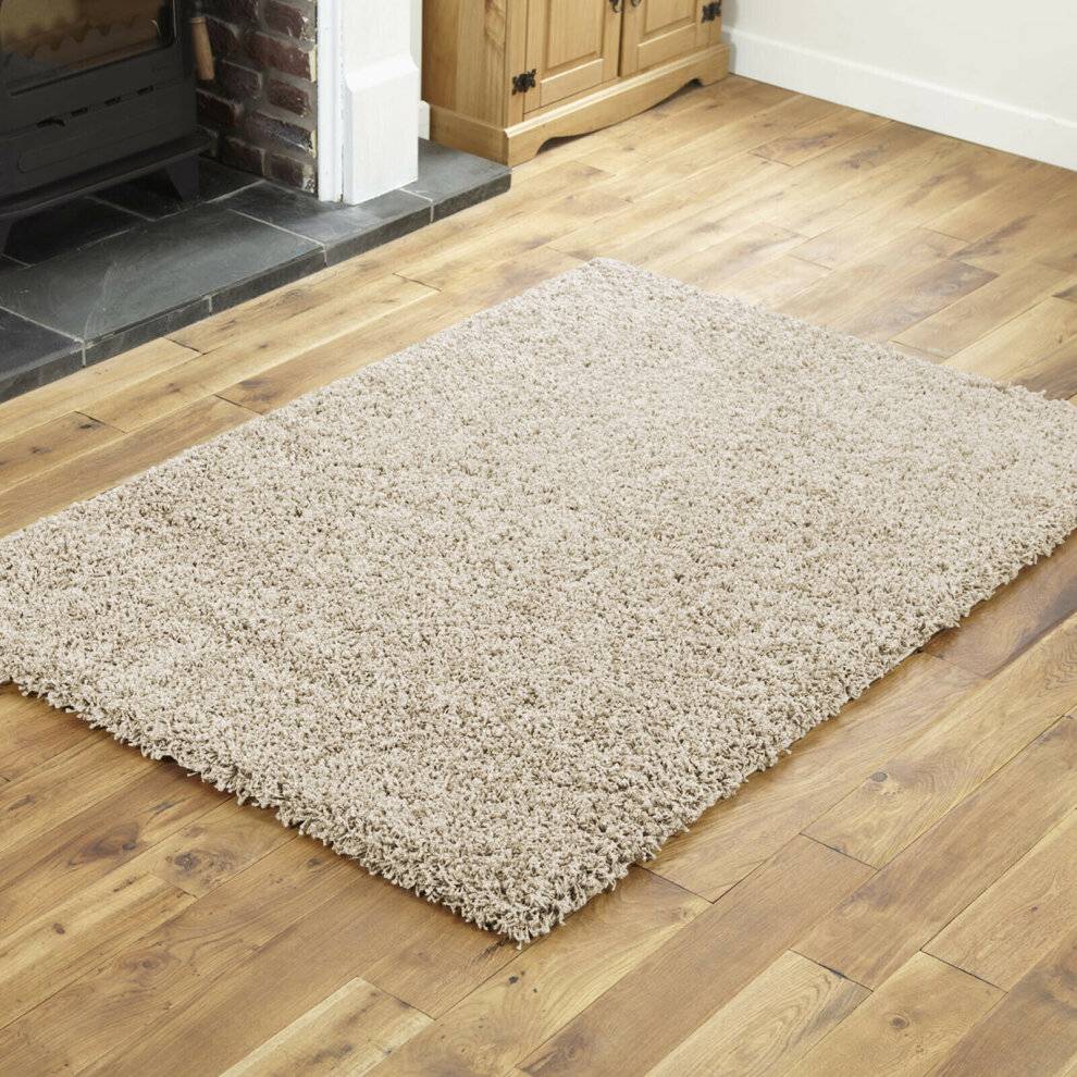 Moonlight Bedding Shaggy Rug Cream NON SLIP RUGS