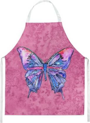 Caroline's Treasures Grande Multicolor Mariposas Rosa Delantal Rosa, Multicolor