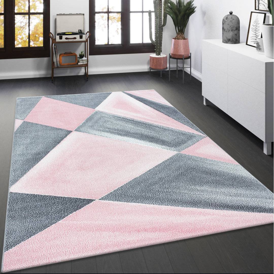 Ivy Bronx Pink/Grey Area Rug