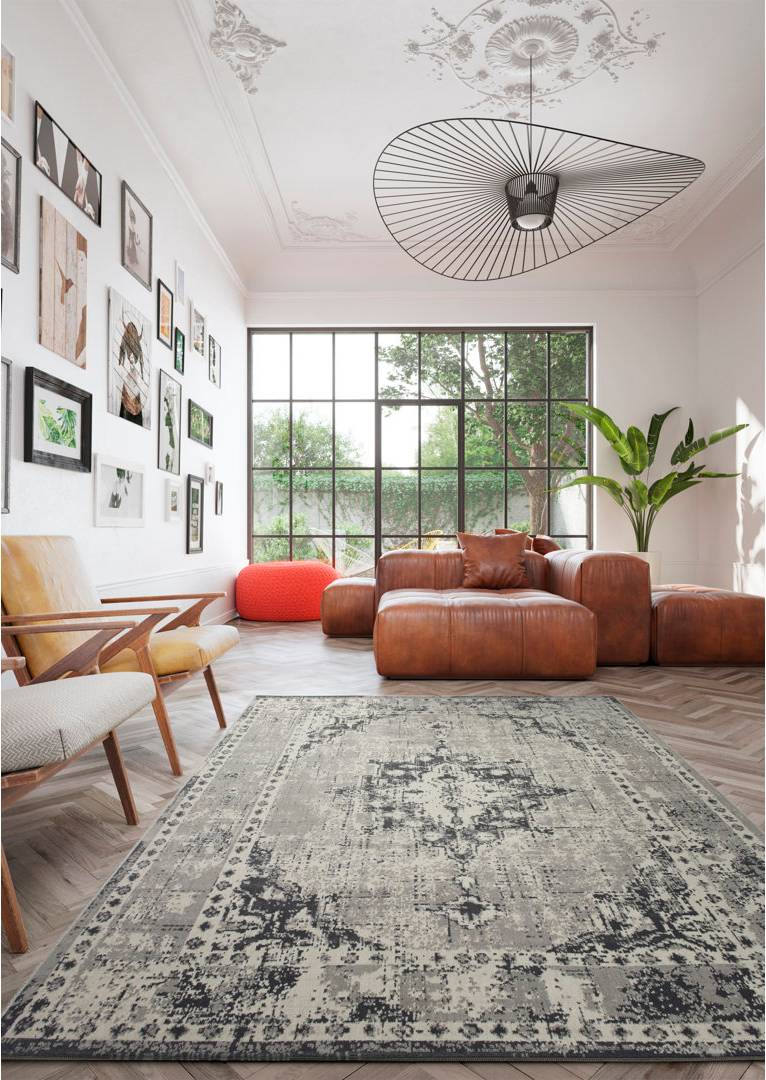 Three Posts Stephentown Grey/Cream Rug