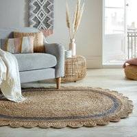 Flair Grace Rounded Jute Rug - Grey Brown