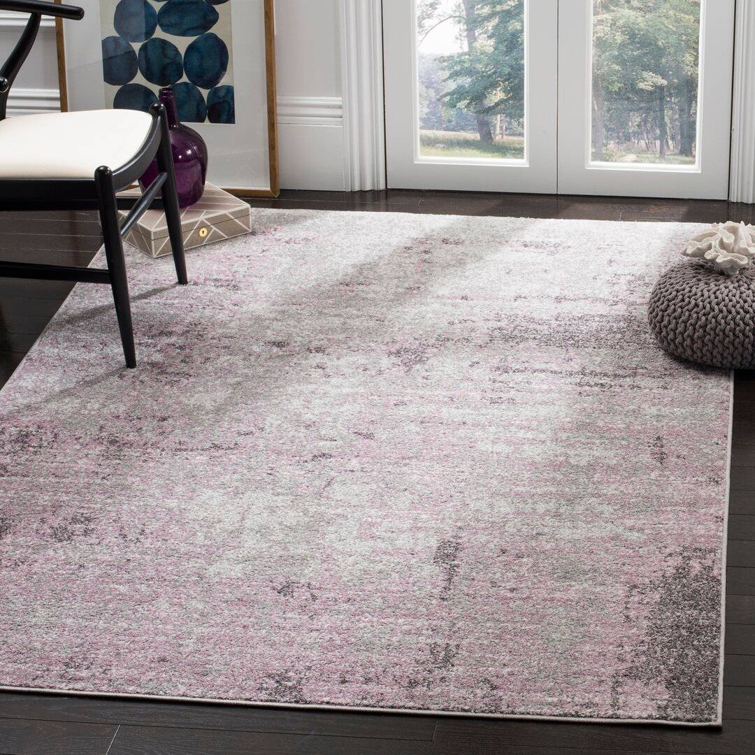 Williston Forge Milner Light Grey/Purple Rug
