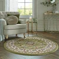 Sherborne Round Rug Green/Red/White