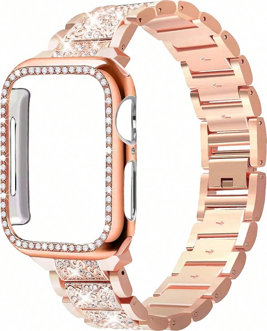 Shein 2pcs Rose Gold Band Rhinestone Protective Case
