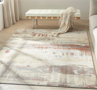 Enchanting Abstract Brown Rug 8 x 10