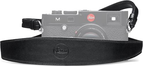 Leather camera strap Leica WIDE LEATHER CARRYING STRAP BLACK RING