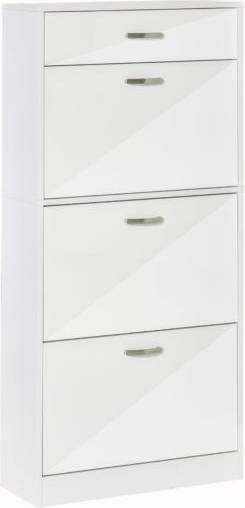 Homcom High Gloss White Shoe Rack 62x135cm