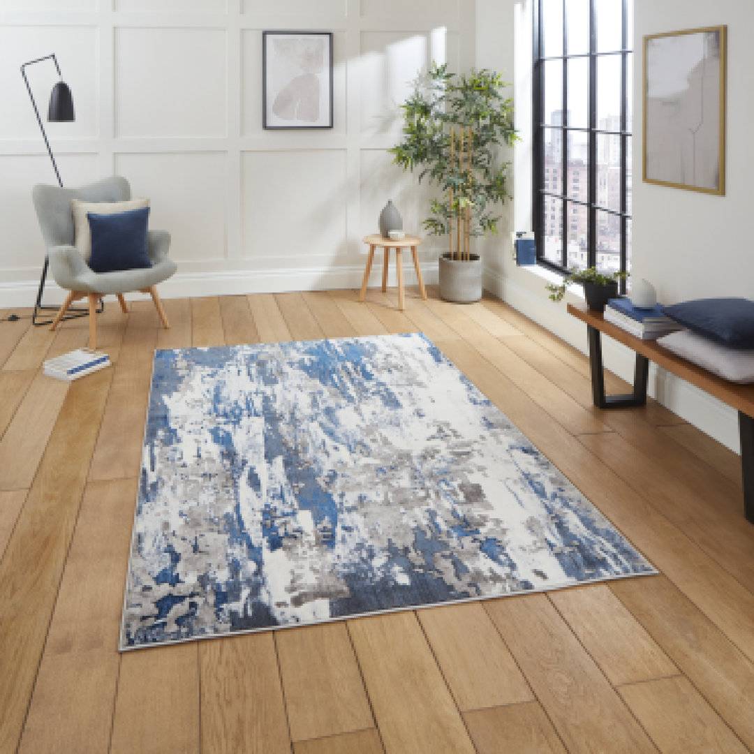Think Rugs Apollo Modern Distressed Abstract Grey
