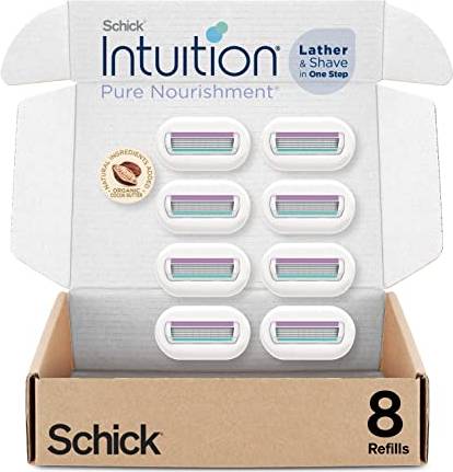 Schick intuition razor Schick Intuition Refill, Pure Nourishment Razors for Women Intuition Razor Blades Refill with Organic Cocoa Butter, 8 Count Razor Refills