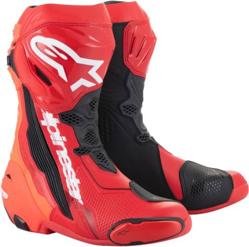 Supertech r Alpinestars Supertech R Motorcycle Boots - Bright Red/Red Fluo