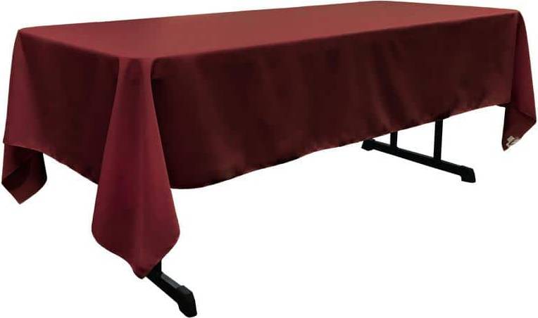 LA Linen Linen Polyester Poplin Rectangular 60x126 Tablecloth Red