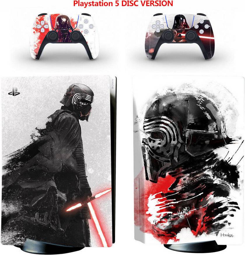Ps5 cover black Skin Sticker for PS5 Console Controllers Disc Version Vinyl Cover Star Wars - Black