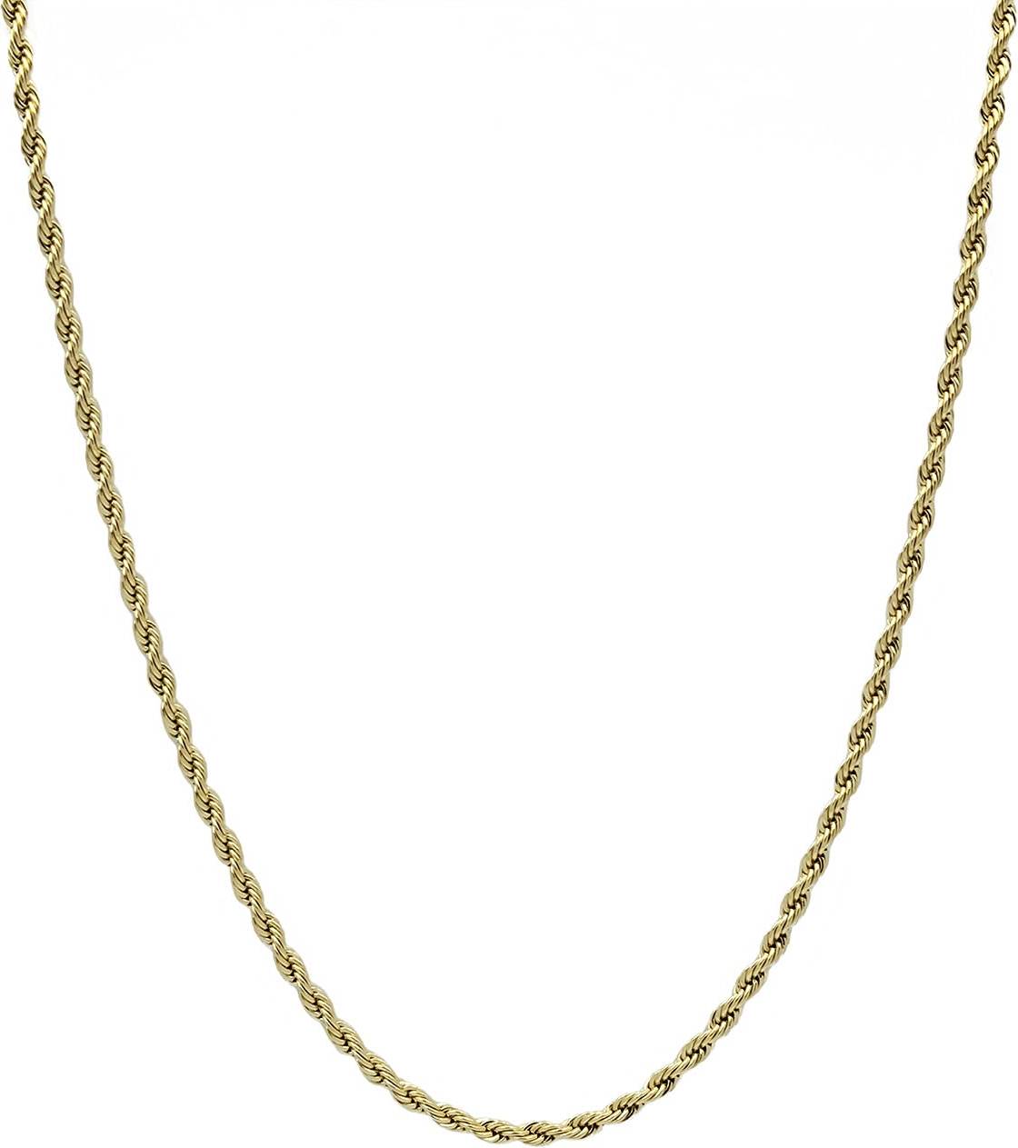 Gold chain men GLD Rope Chain Necklace 2mm - Gold