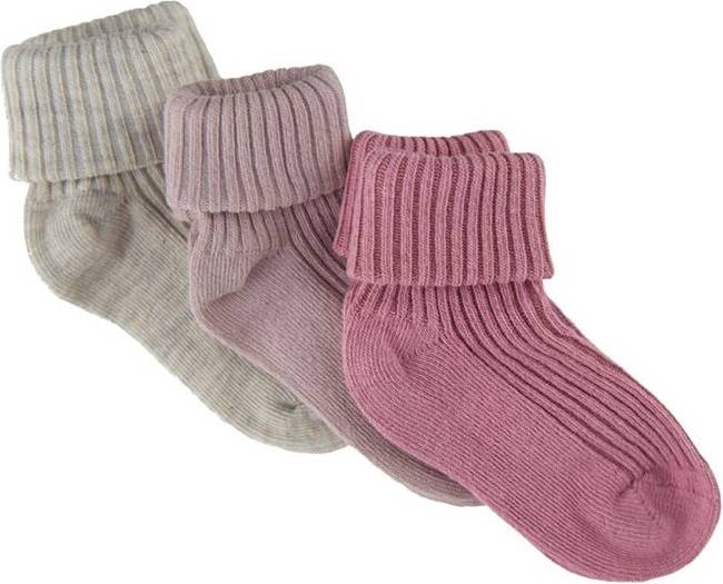 Minymo Ribbed Stock 3-pack - Rose Smoke