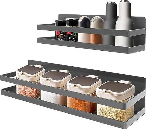 Uten 2 Pack Spice Rack Iron Magnetic Shelf, Magnetic Spice Rack